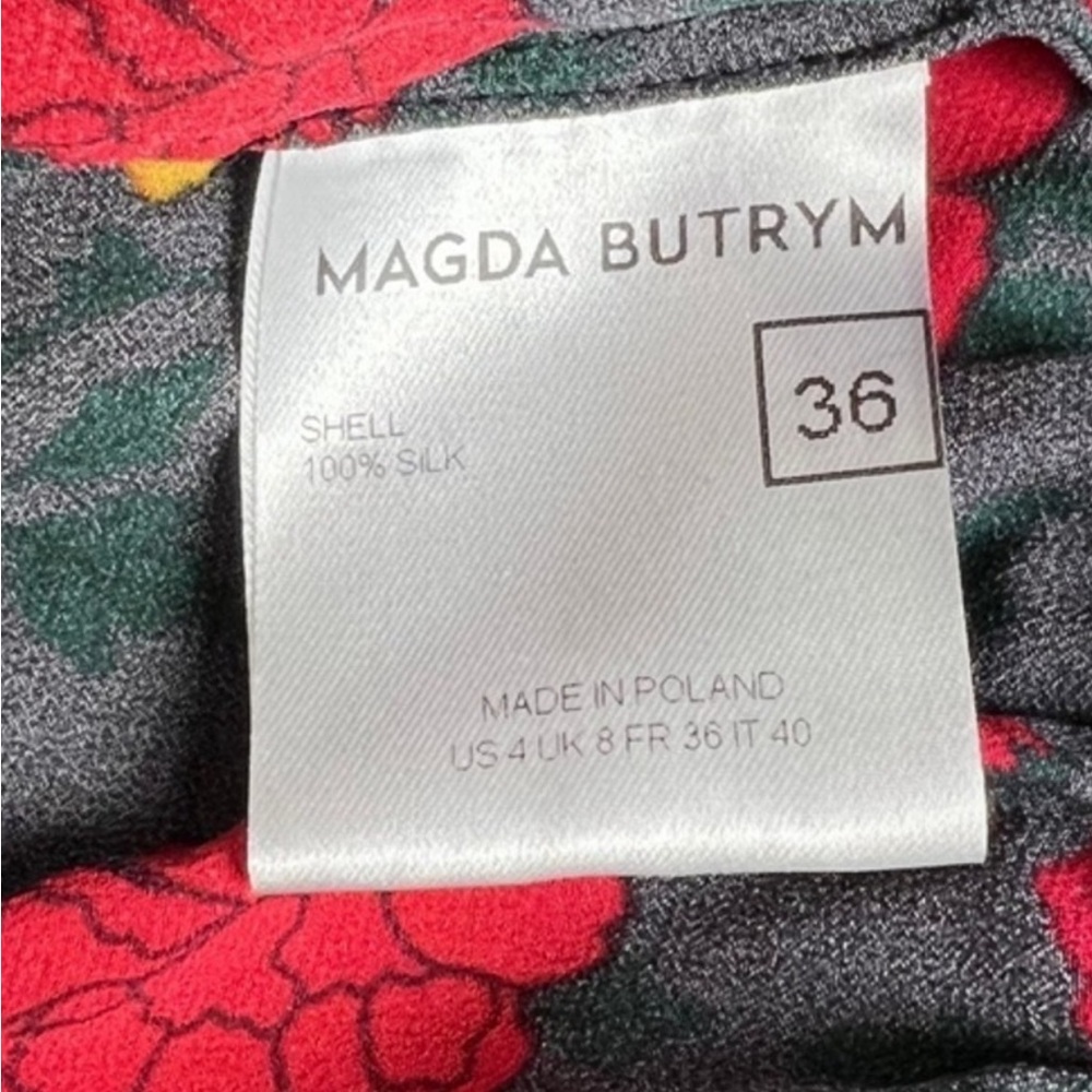 Magda Butrym Foggia Floral Hooded Silk Top - sz US 4 - Picture 6 of 7